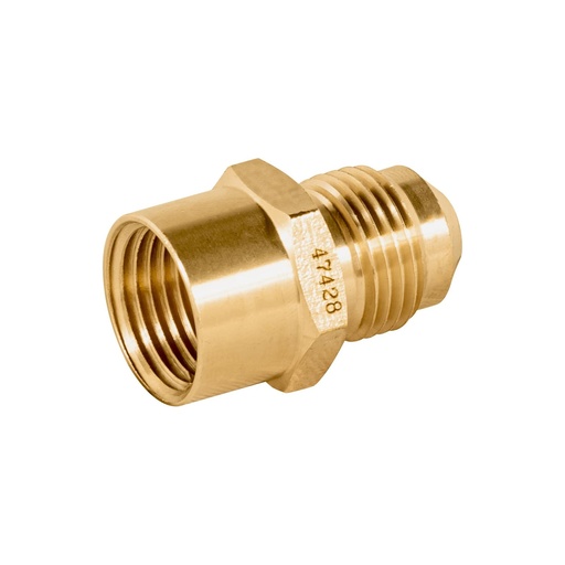 [47428] Niple Campana De Latón, 3/8" (Flare) x 3/8" (NPT), Foset [47428]