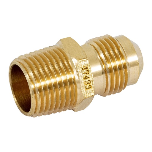 [47433] Niple Terminal De Latón, 3/8" (Flare) x 3/8" (NPT), Foset [47433]