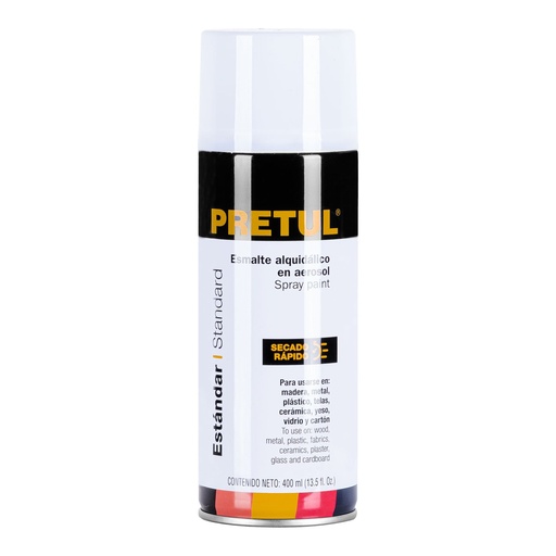 [27171] Esmalte En Aerosol, Blanco Brillante, 400 ml, Pretul [27171]