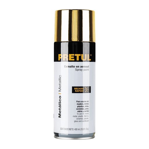 [27180] Esmalte En Aerosol, Oro Metálico, 400 ml, Pretul [27180]