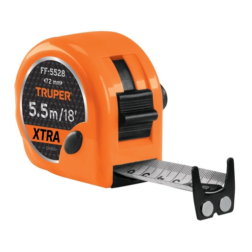 [15385] Flexómetro XTRA De 5.5 m x 28 mm, Cinta Extra Ancha, Truper Expert [15385]