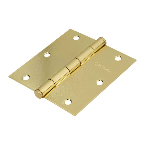 [23685] Bisagra Cuadrada 3 1/2", Acero Latonado, Hermex Basic [23685]
