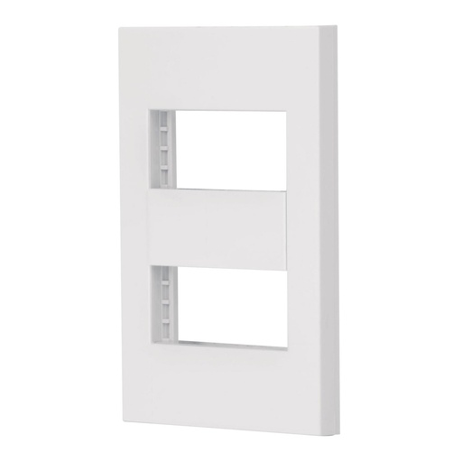 [47063] Placa De 2 Ventanas, 1 Módulo, Blanco, Línea Española, Volteck [47063]