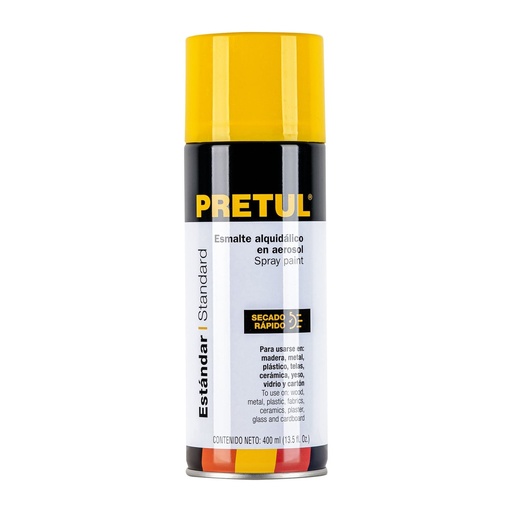 [27003] Esmalte En Aerosol, Amarillo Canario, 400 ml, Pretul [27003]
