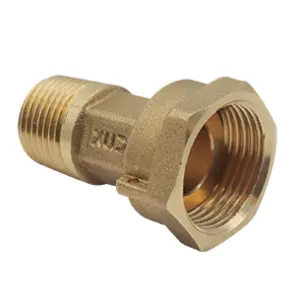 [NML19] Niple Con Tuerca 1/2 x 3/4" Para Medidor De Agua, Latón, Por Pieza, CNX [NML19]