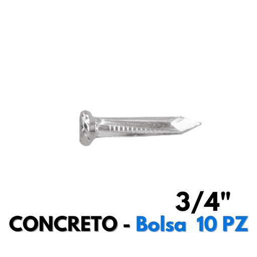 [CG34PP] Clavo Galvanizado Para Concreto 3/4", 10 Piezas [CG34PP]