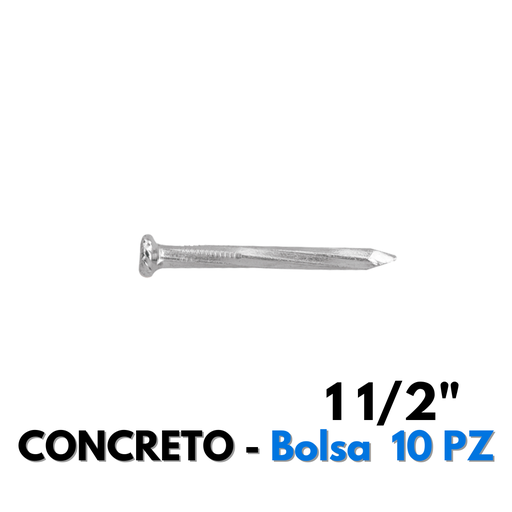 [CG112PP] Clavo Galvanizado Para Concreto 1 1/2", 10 Piezas [CG112PP]