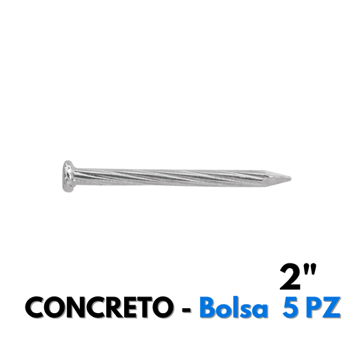 [CG2PP] Clavo Galvanizado Para Concreto 2", 5 Piezas [CG2PP]