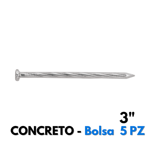 [CG3PP] Clavo Galvanizado Para Concreto 3", 5 Piezas [CG3PP]