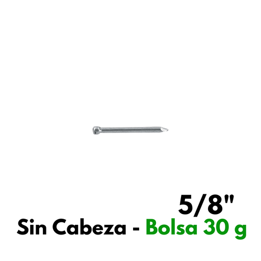 [CASC58B] Clavo Alfilerillo 5/8", Sin Cabeza, Bolsa 30 g [CASC58B]