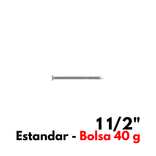 [CM112B] Clavo Estándar Para Madera 1 1/2, Bolsa 40 g [CM112B]