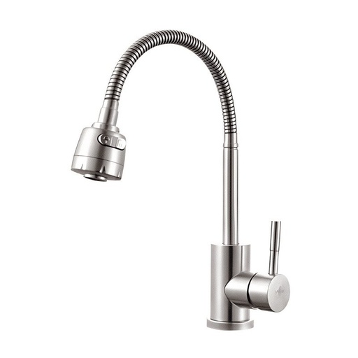[MOFFLS3] Monomando Flexible Para Fregadero, Agua Caliente y Fria, Cuerpo Metálico, Incluye Mangueras, Satin, Solvex [MOFFLS3]