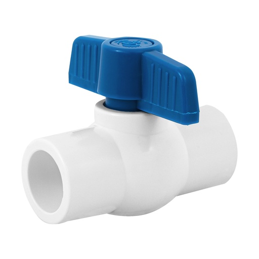[VAES12PVCH] Válvula De Esfera 1/2" (13 mm) De PVC Hidráulico, Para Cementar [VAES12PVCH]