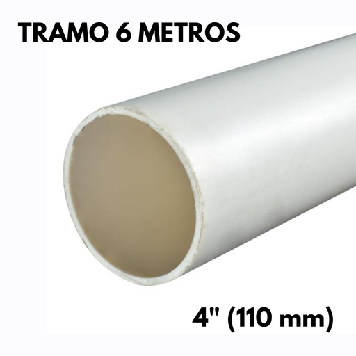 [SNEL11006] Tubo PVC Sanitario 4" (110 mm) Tramo 6 Metros [SNEL11006]