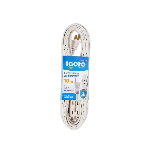 [ED13-10B] Extensión Eléctrica Doméstica De 10 m, Blanca, Igoto [ED13-10B]