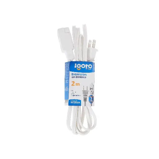 [ED13-2B] Extensión Eléctrica Doméstica De 2 m, Blanca, Igoto [ED13-2B]