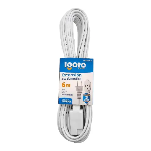 [ED13-6B] Extensión Eléctrica Doméstica De 6 m, Blanca, Igoto [ED13-6B]