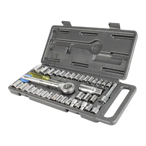 [L0033] Juego De 40 Dados 1/4" y 3/8" Y Matraca Para Mecánico, Lion Tools [L0033]