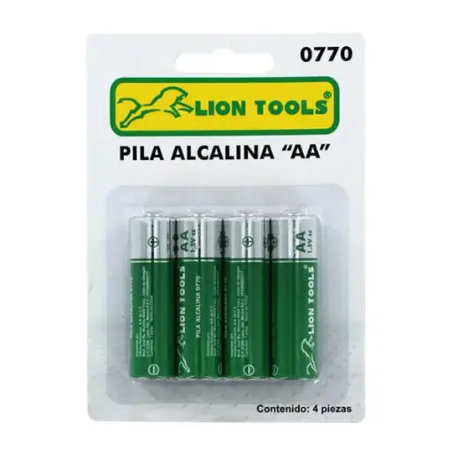 [L0770] Pilas Alcalinas AA, 4 Piezas, Lion Tools [L0770]