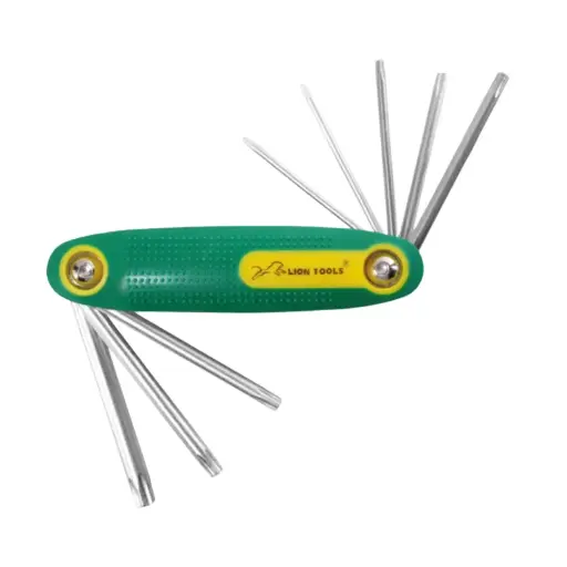 [L1454] Juego 8 Llaves Torx Tipo Navaja, ABS, Lion Tools [L1454]