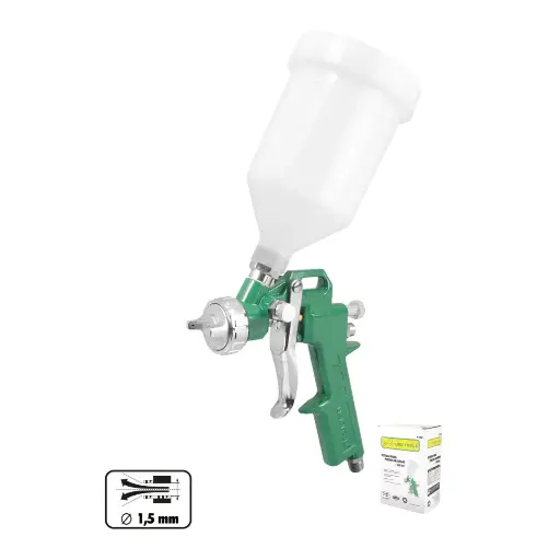 [L4182] Pistola Para Pintar De Gravedad, Vaso Plastico, 1.5 mm, Lion Tools [L4182]