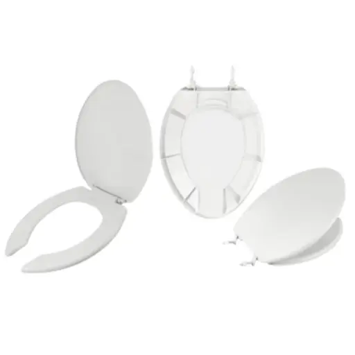 [L1674] Asiento Alargado Para WC, Blanco, Mod. Nilo, Frente Abierto, Libra [L1674]