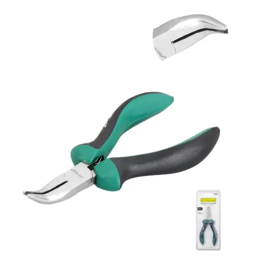 [L2761] Pinza Mini Punta Curva 4 1/2", Mango Ergonómico, Lion Tools [L2761]
