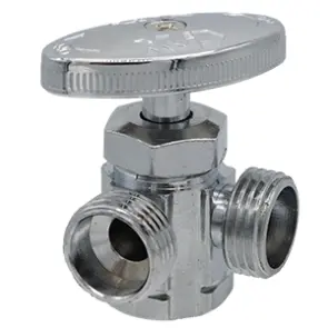[HMA-EY] Llave Angular Dual 1/2" x 1/2" De Latón, Vuelta Completa, CNX [HMA-EY]