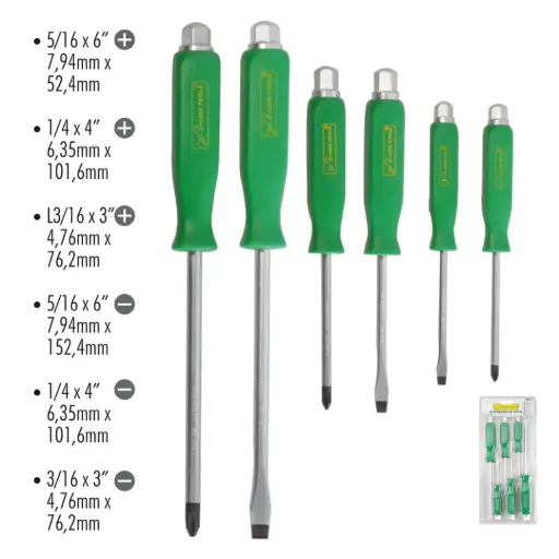 [L0919] Juego De 6 Desarmadores De Golpe, Lion Tools [L0919]